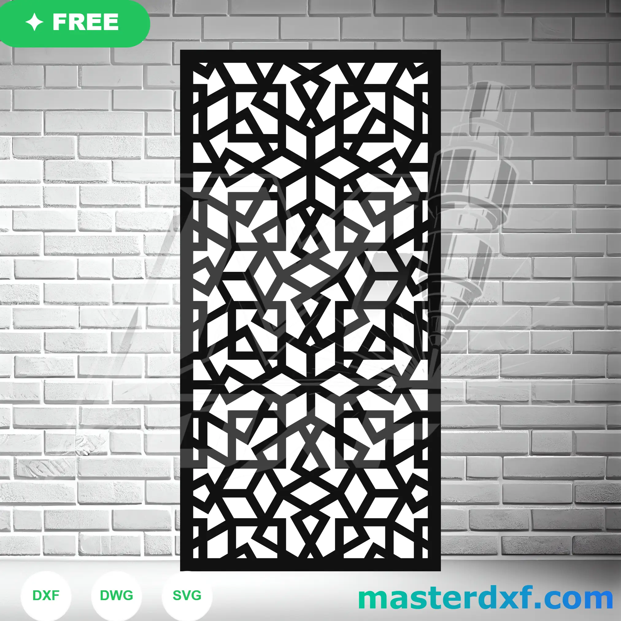 Modern Interlocking Star Polygon Islamic Screen Vector File DXF File